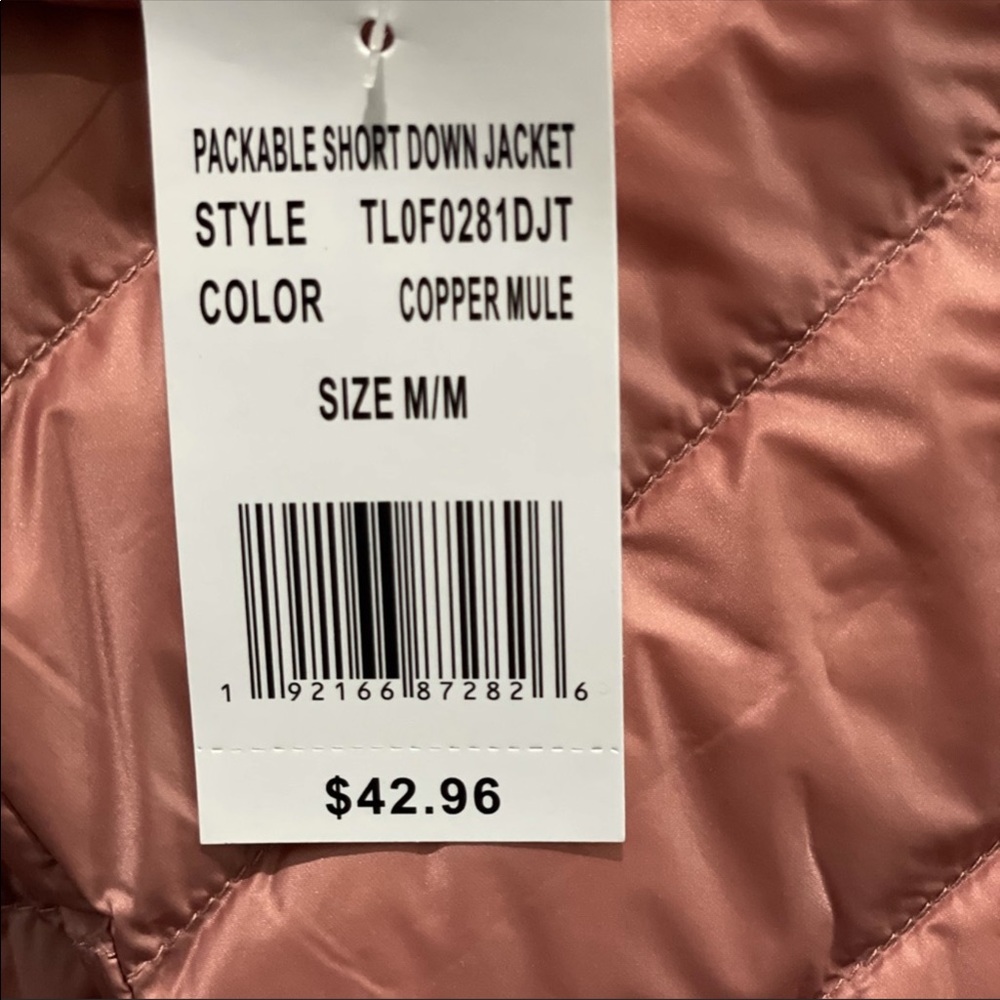360 Air Pink Copper puffer Jacket M NWT - Picture 2 of 4